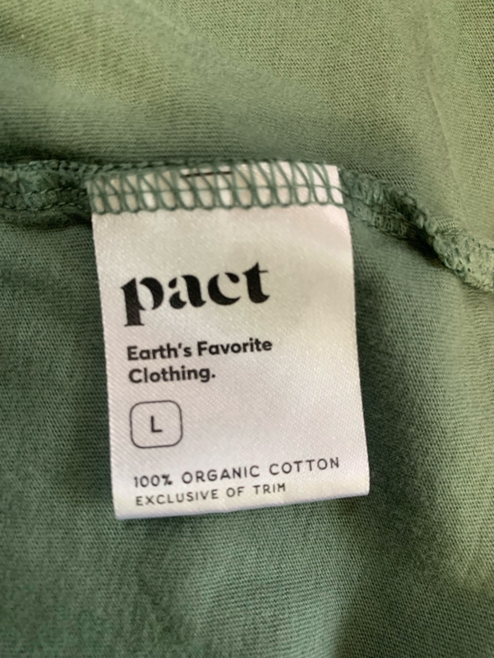 Pact Tee Dress Women’s Size L Dark Forest Softspun Organic Cotton Casual Pocket - Picture 9 of 11